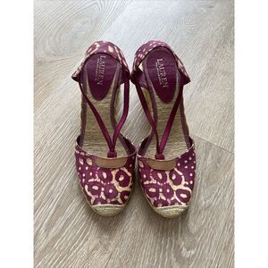 Lauren Ralph Lauren  Cala Womens 8.5M Espadrille Shoes Wedges Heel